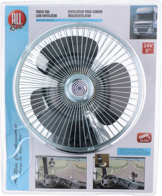 All Ride Ventilateur de Camion 24V - Petit Ventilateur avec Ventouse - Accessoires pour Camion