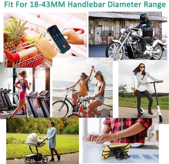 Garpex® Porte-téléphone vélo - Porte-téléphone moto - Porte-smartphone vélo - VTT - moto - Porte-téléphone universel