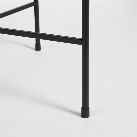 Mica Decorations Table d'appoint Leandro - Lot de 2 - H53 x Ø45 cm - Noir