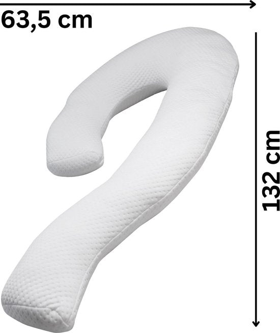 Dreamolino Swan - oreiller ergonomique pour dormir sur le côté - oreiller confort 7 en 1 - offre un soutien et une stabilisation - oreiller de grossesse - oreiller d'allaitement - oreiller de corps respirant