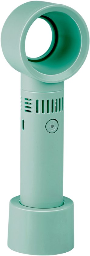Lifetime Air Mini ventilateur sans pale 3 vitesses - Ventilateur de bureau avec USB rechargeable - Ventilateur de table portable - Mini ventilateur de voyage - Ventilateur debout compact - Vert