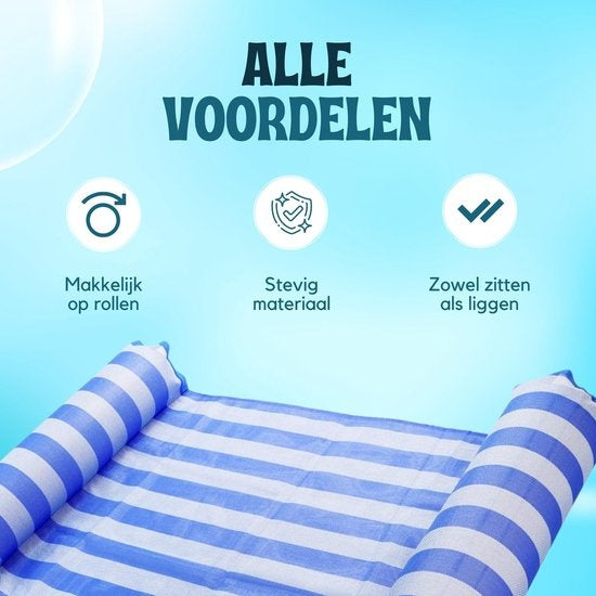 Travelly - Hamac d'eau de luxe - Hamac - Matelas d'air - Matelas d'air Piscine - Hamac d'eau - Bleu