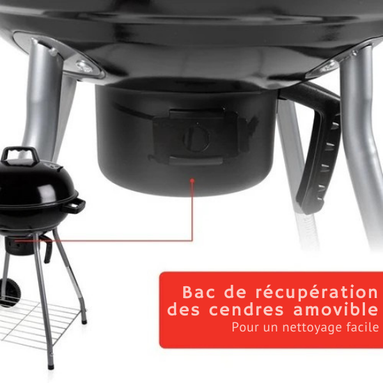 Barbecue au Charbon –BBQ Collection - Ø 45 cm – Avec Couvercle et Bac à Cendres