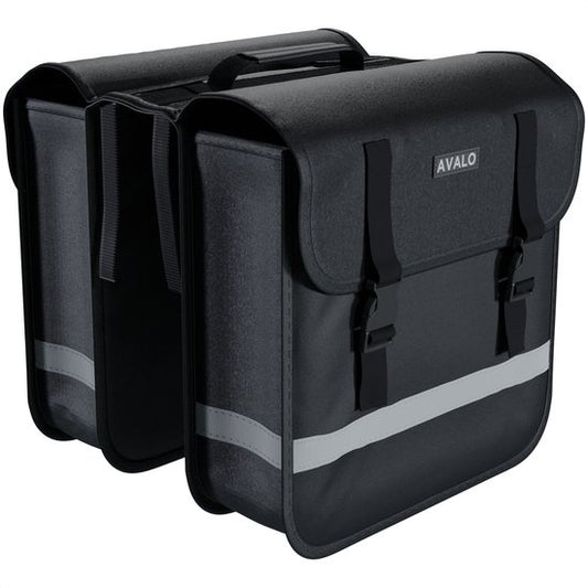 Avalo Panniers Double Waterproof - Pannier Bag 30 Liter - Black - With Reflectors - Panniers Electric Bikes