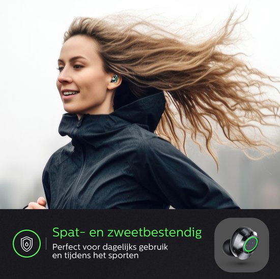 Otiume - Ecouteurs sans fil - Son HiFi Extra Bass - Commandes tactiles - Ecouteurs sans fil - Résistants à la sueur et à la pluie - Ecouteurs pour le sport - Bluetooth