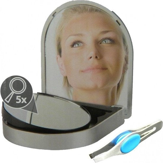 Mallette de voyage avec miroirs et pincettes