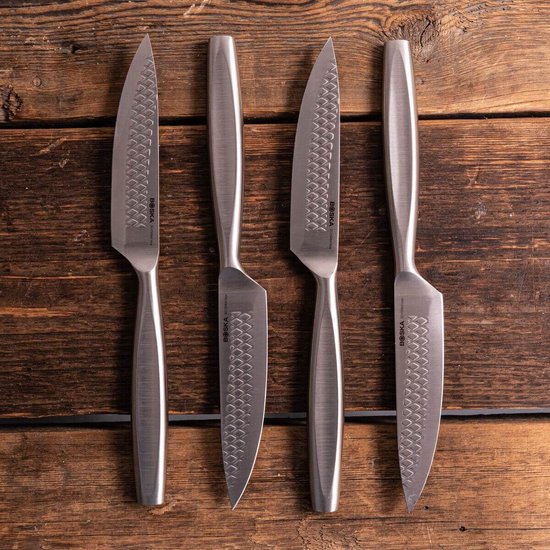 Boska Steak Knives / Set de couteaux à steak Monaco+ - 4 pièces - Acier inoxydable - Multifonctionnel - antiadhésif