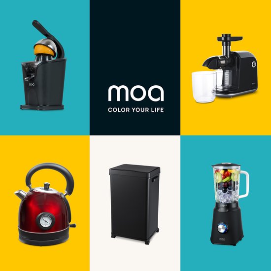 MOA Sensor Trash Can 68 Liter - Silent Lid - Delayed Close Mode - Stainless Steel & Durable ABS - Waste Bin - Garbage Can - Black