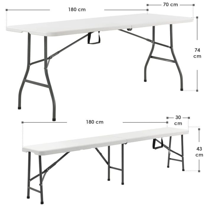 Ensemble de tables à bière pliantes 3 pièces Bayreuth