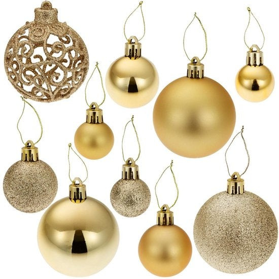 tectake - Lot de 100 boules dorées - 403323