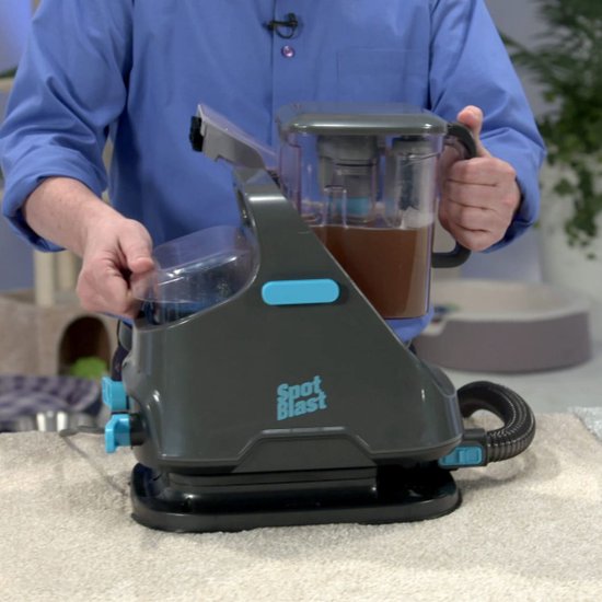 Aspirateur à eau Lvington Spot Blast - Nettoyeur de moquette - Nettoyeur de tissus pour voiture ou canapé - Appareil de nettoyage - 650 W - Nettoyeur de textiles - Élimine les taches - Nettoie, frotte et aspire - Système intelligent à double réservoir