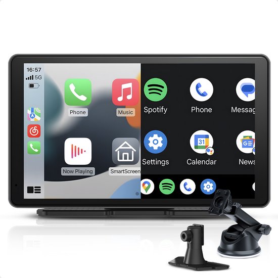 CarMe Écran CarPlay 7 pouces - Apple CarPlay et Android Auto (sans fil) - Écran tactile - Système de navigation automobile - Convient à Apple CarPlay et Android Auto - Écran Android Auto