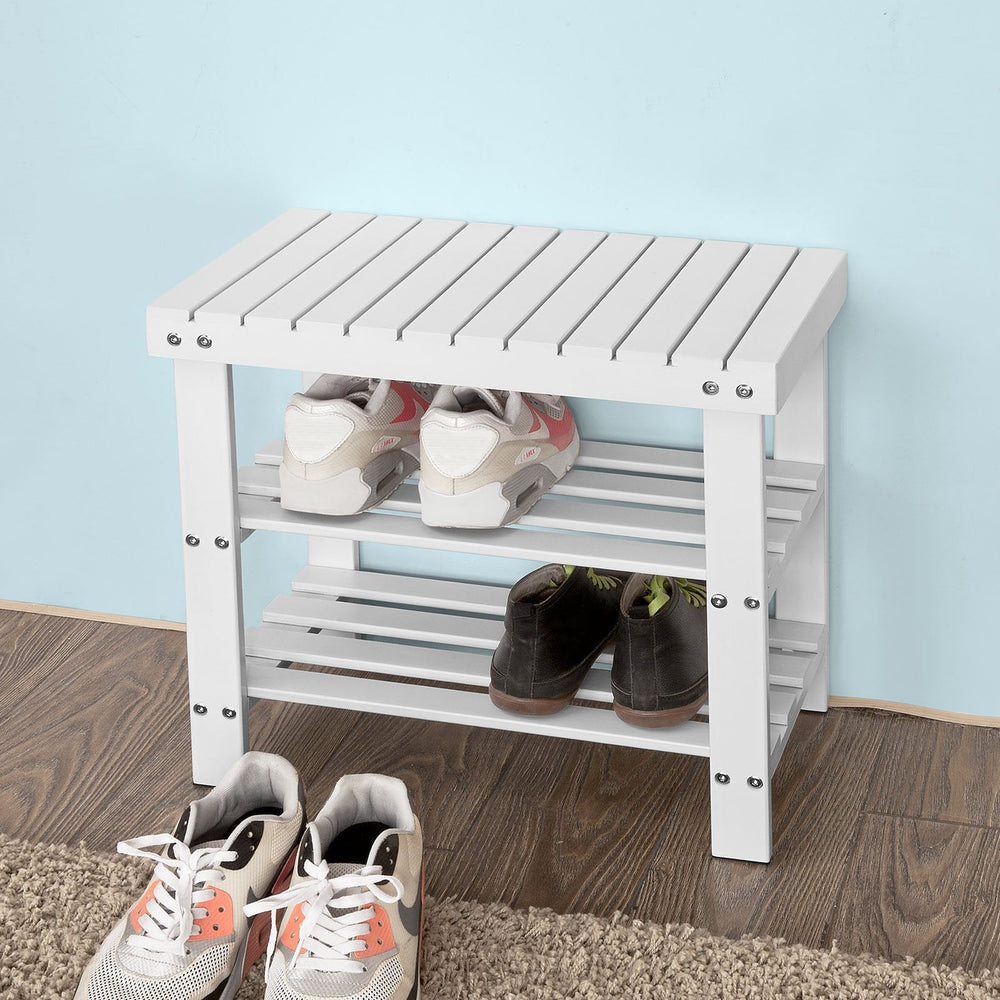 SoBuy - Rangement pour chaussures avec banc - Blanc - 50x29x45 cm