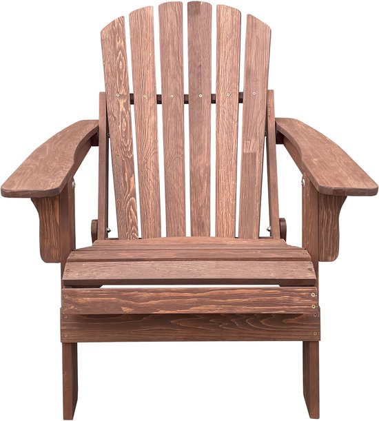 Chaise AXI Rosalie Adirondack Coffee – Chaise longue en bois avec accoudoirs – Pliable – Dossier haut – Chaise de jardin – 75,5 x 86,5 x 85 cm – 100 % bois de pruche certifié FSC