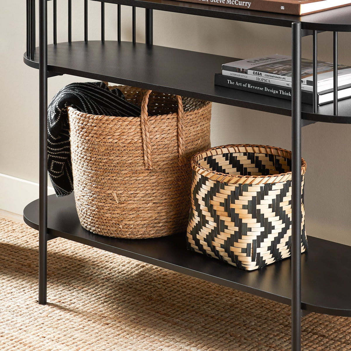 SoBuy Table console - Avec 3 niveaux - max 75 kg - 110 x 39 x 76 cm - Noir