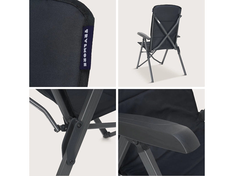 TRVLMORE Chaise de camping - Luxe Soft - Pliable - Réglable - Gris