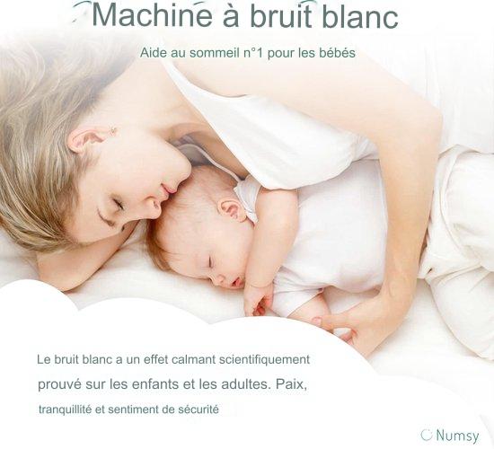 Appareil de Bruit Blanc pour Bébés/Adultes Numsy Paradise, Entraîneur de sommeil, Blanc