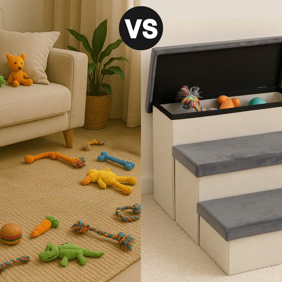 Escalier pour chien Escalier robuste pour chien avec rangement - Escalier pour chien - marche pour canapé ou lit - Jusqu'à 60 kg - Anthracite - Universel
