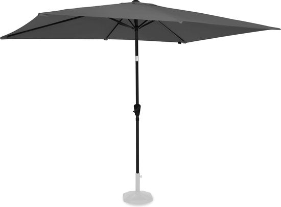 VONROC Premium Parasol Stick Rapallo 200x300cm - Housse de protection incluse - Parasol rectangulaire - Inclinable - Toile résistante aux UV - Gris