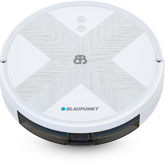 Blaupunkt Robot Aspirateur Bluebot XVAC - Avec station de recharge - Navigation intelligente - Fonction balayage possible - Blanc