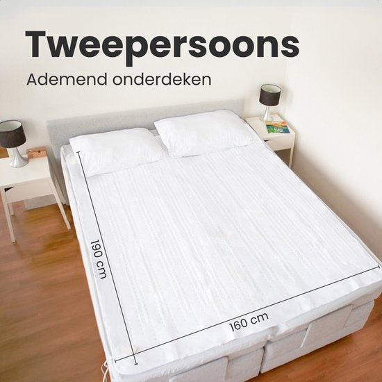 Couverture électrique Auronic XL - 190x160cm - 2 personnes - Couverture chauffante - 2 zones de chaleur - Blanc