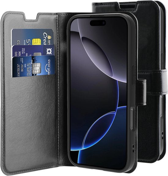 Behello Bookcover iPhone 16 Pro Max Gel - Noir