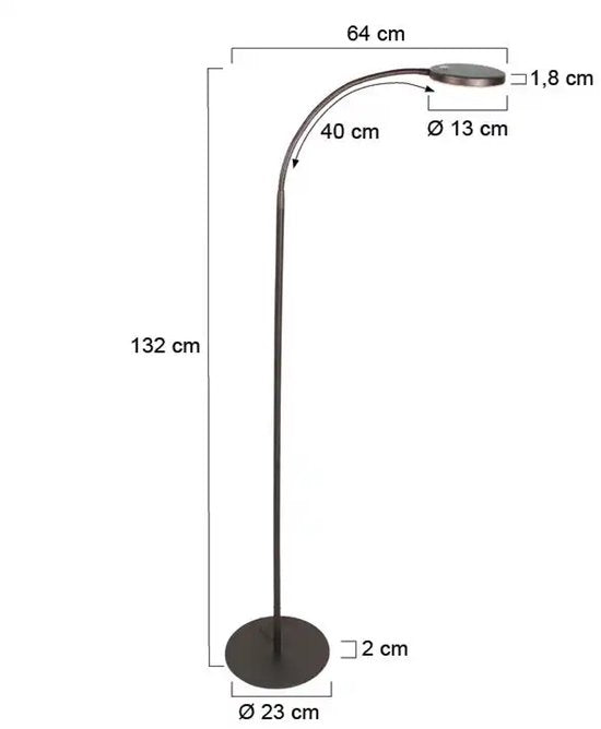 Lampadaire Platu 3351CA - Intensité réglable avec couleur de lumière ajustable, plastique marron et métal, design tendance, Mexlite, idéal pour une utilisation en intérieur