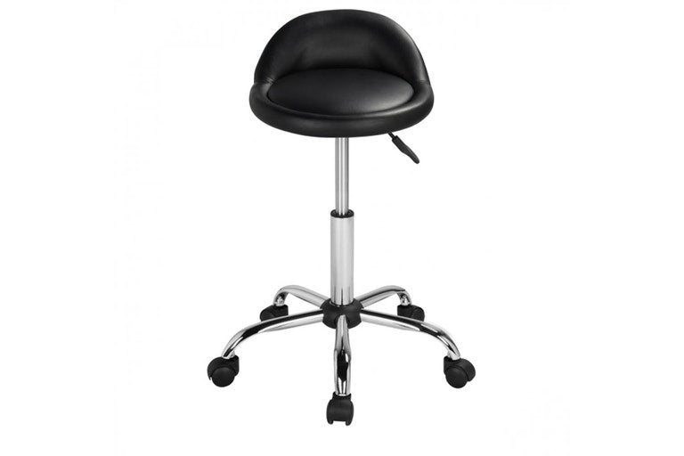Tabouret de salon Yaheetech - À roulettes - Réglable - 120 kg - 52 x 55,5-70 cm - Noir