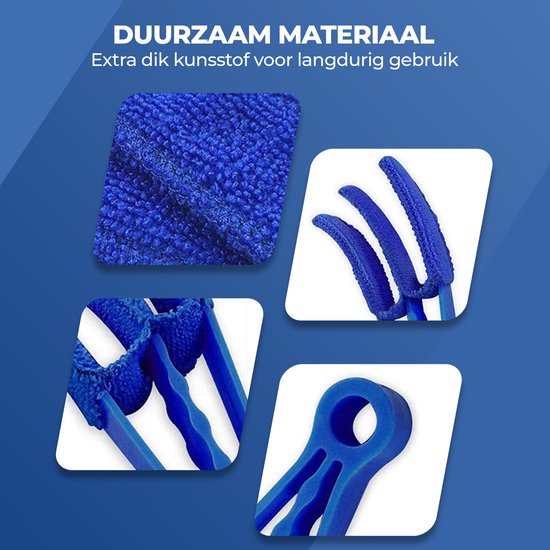 Nettoyeur de stores - Nettoyeur de lamelles - Plumeau - Bleu - y compris nettoyeur de joints