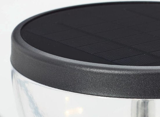 BRILLIANT Lampadaire LED d'extérieur, solaire, 92 cm, 430 lm, 3000 K, acier inoxydable, noir