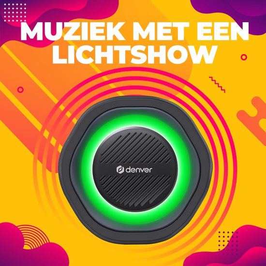 Enceinte Bluetooth Denver sans fil - Effets lumineux - Boîte à musique - AUX - Appairage TWS - BTV223B