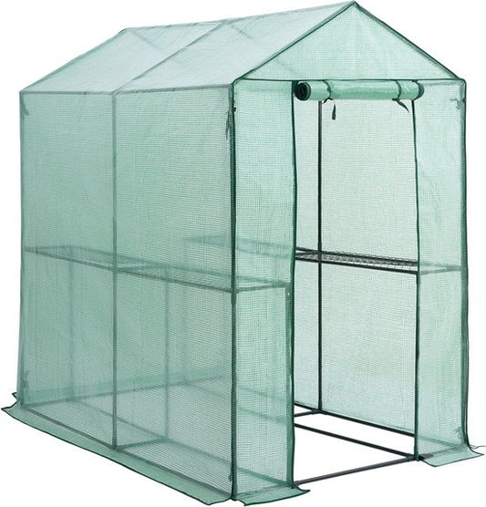 Serre Gardebruk 2.23m² - 4 étagères et 4 fenêtres - 190x186x120cm