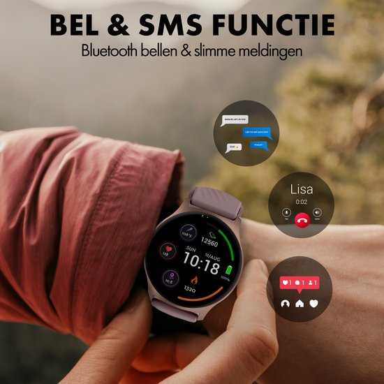 Montre connectée Denver - Android / iOS - Fonctionnalité d'appel complète - Écran AMOLED - Montre de sport - Cardiofréquencemètre - Oxymètre de pouls - Suivi du sommeil - SWC387