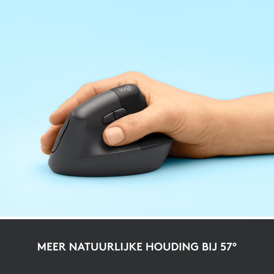 Logitech Lift - Souris ergonomique verticale - Pour droitiers - Gris foncé