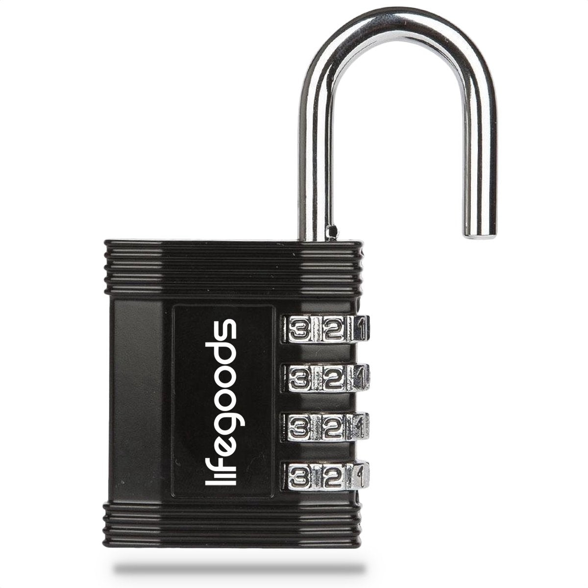 Cadenas LifeGoods - serrure à chiffres - 4 chiffres - résistant aux intempéries - noir