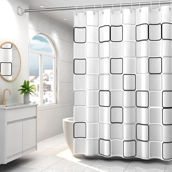 VAIVE Rideau de douche anti-moisissure 180x200 cm - Rideaux de douche - Imperméable - Anneaux inclus
