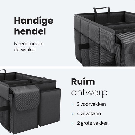 Boîte de rangement pour coffre de voiture - Organisateur - Accessoires - Pour la voiture - Organisateur voiture - Sac - Siège arrière - Noir - Luft