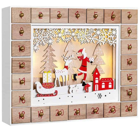 Spielwerk - Calendrier de l'Avent - LED - Père Noël - MDF