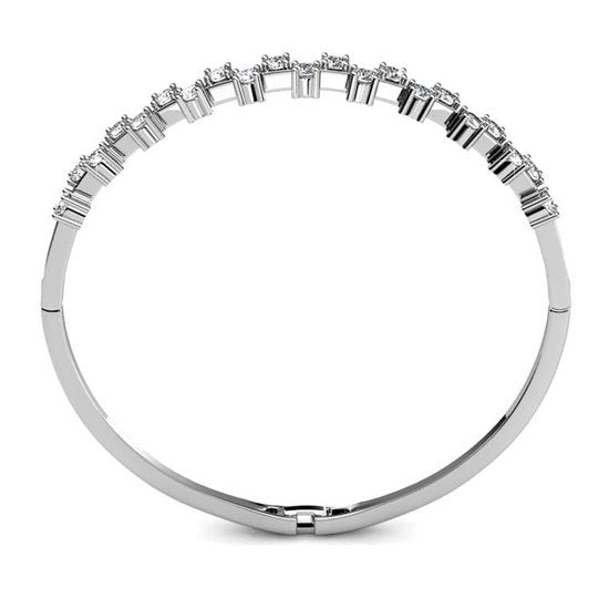 Yolora - Bracelet femme - Longueur 22 cm & cristaux Kalpa Camaka - Avec plaquage or blanc 18k et boîte cadeau de luxe - Pour cadeaux et occasions spéciales - Argent plaqué or blanc 18k