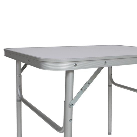 tectake® - Table de camping pliante - Table de camping portable - Table pliante d'extérieur - Table pliante - Résiste aux intempéries - 75x55x68cm - Gris