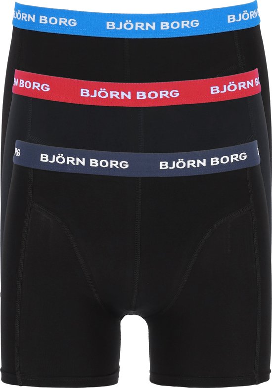 Björn Borg - Caleçon Hommes 3-Pack Boxers Contrast Solids - Noir - Taille XXL