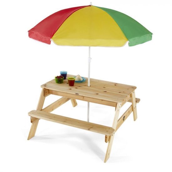 Table de pique-nique pour enfants avec parasol