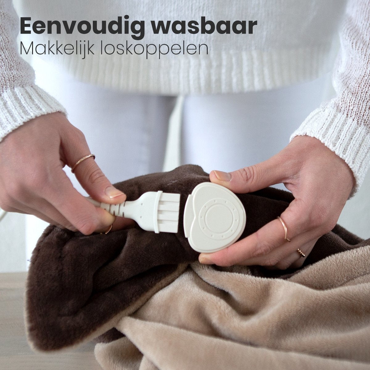 Couverture chauffante électrique - Auronic - 2 personnes - 3 niveaux de chaleur - 200 x 180 cm - Marron