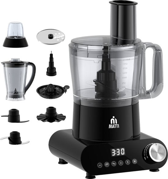 MATTI® 5-in-1 - Robot ménager - 1500 watts - Robot ménager - Robot ménager multifonctions | Blender - Hachoir - Presse-agrumes - Broyeur de glace