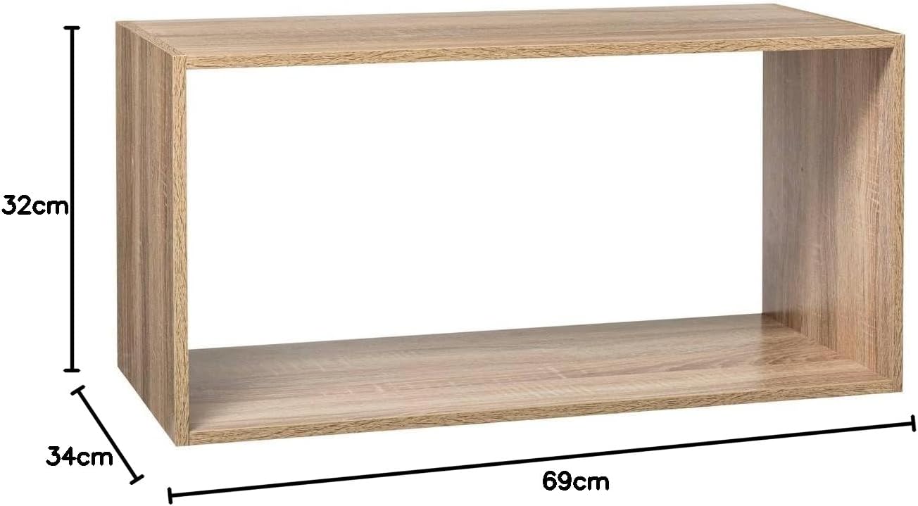Étagère murale 5Five Mix Nature - Chêne - Étagère murale suspendue - Rectangulaire - 69 x 34 x 32 cm