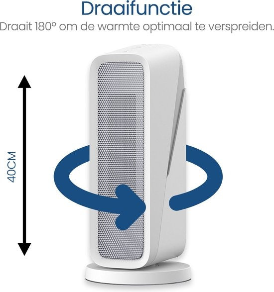 Chauffage soufflant - Gologi - avec thermostat - Chauffage électrique - Radiateur - Fonctionne avec application et commande tactile - 1500W
