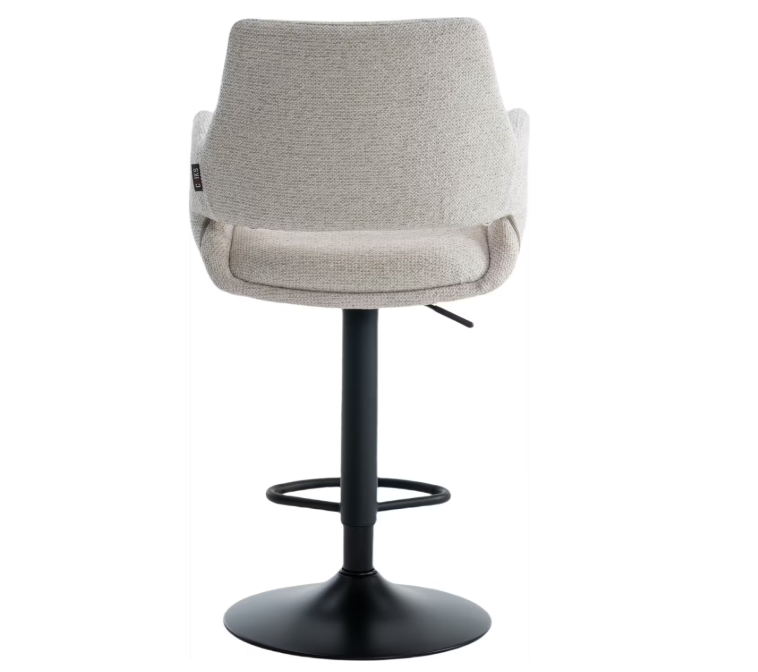 Criks Design Tabouret de bar Monza - réglable 93-115 cm - pivotant sur 360° - avec repose-pieds - beige