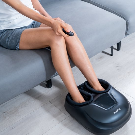 RENPHO Masseur de pieds Shiatsu FM058R - Design compact - Fonction chaleur - Intensité réglable - avec télécommande - Noir