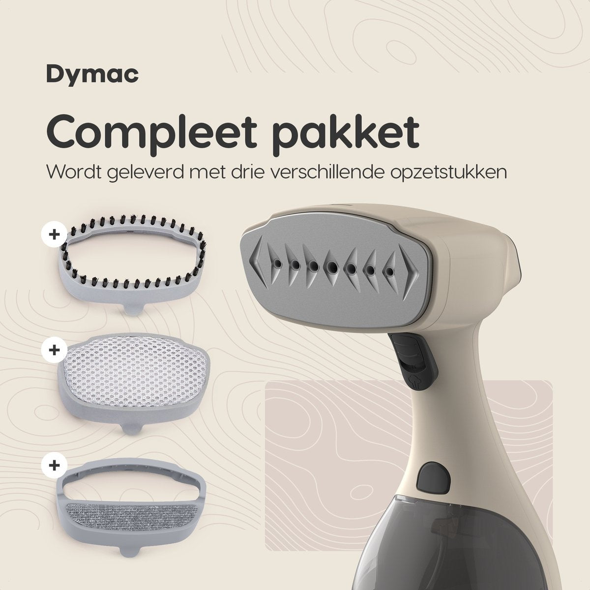Dymac SilkSteam Fusion - Nettoyeur à vapeur - Vêtements et meubles à la vapeur - Vaporisateur portatif - Vêtements à la vapeur - Brosse à peluches incluse