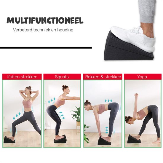 Slant Board - 3 Pieces - Bloc de squat - Antidérapant - Planche d'étirement - Planche d'inclinaison - Planche d'équilibre - Cale de squat